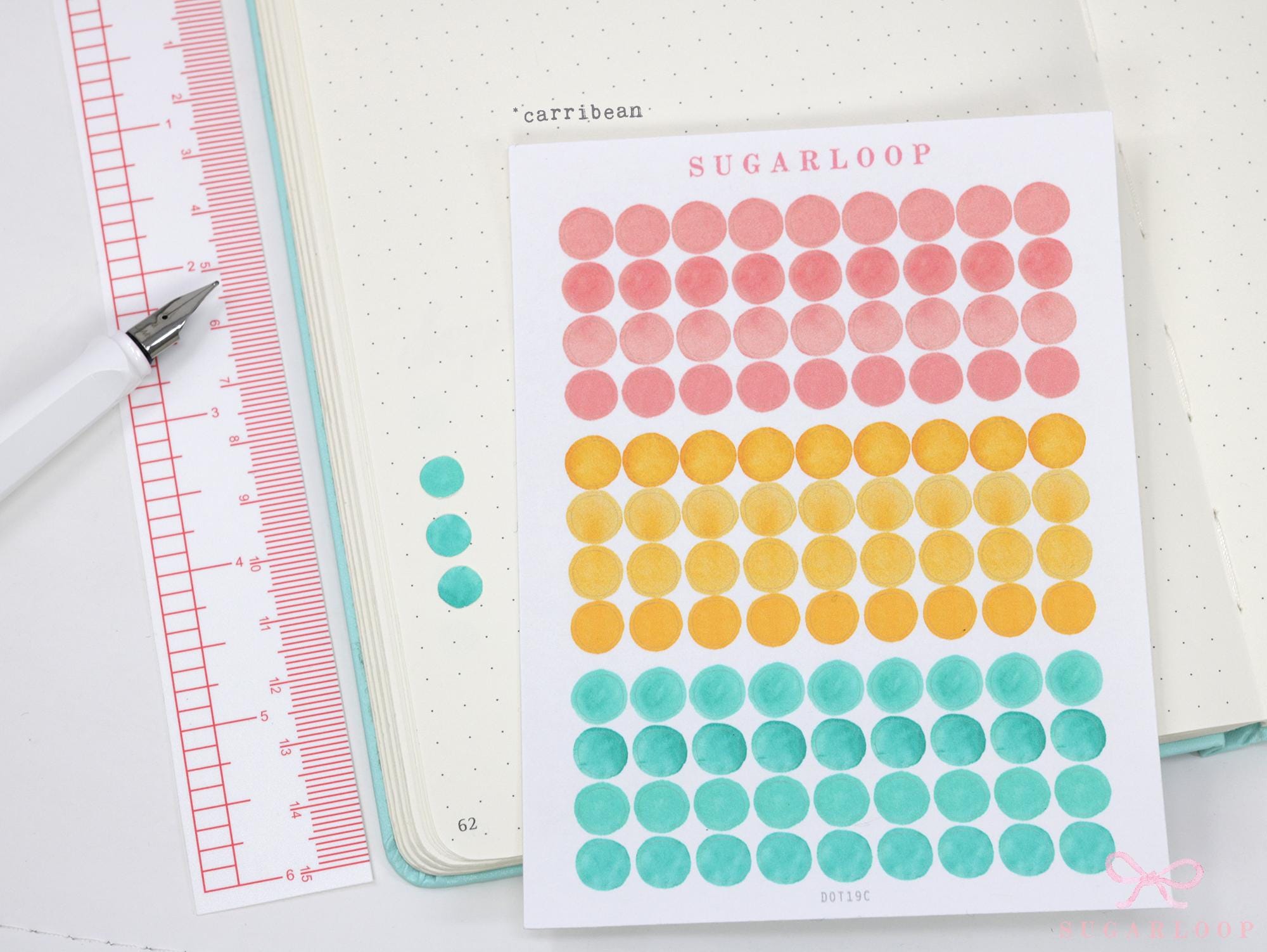 Mini Watercolor Dots Bujo Planner Stickers: 0.25” (6 mm)
