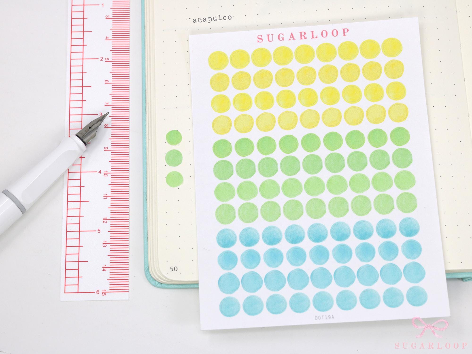 Mini Watercolor Dots Bujo Planner Stickers: 0.25” (6 mm)