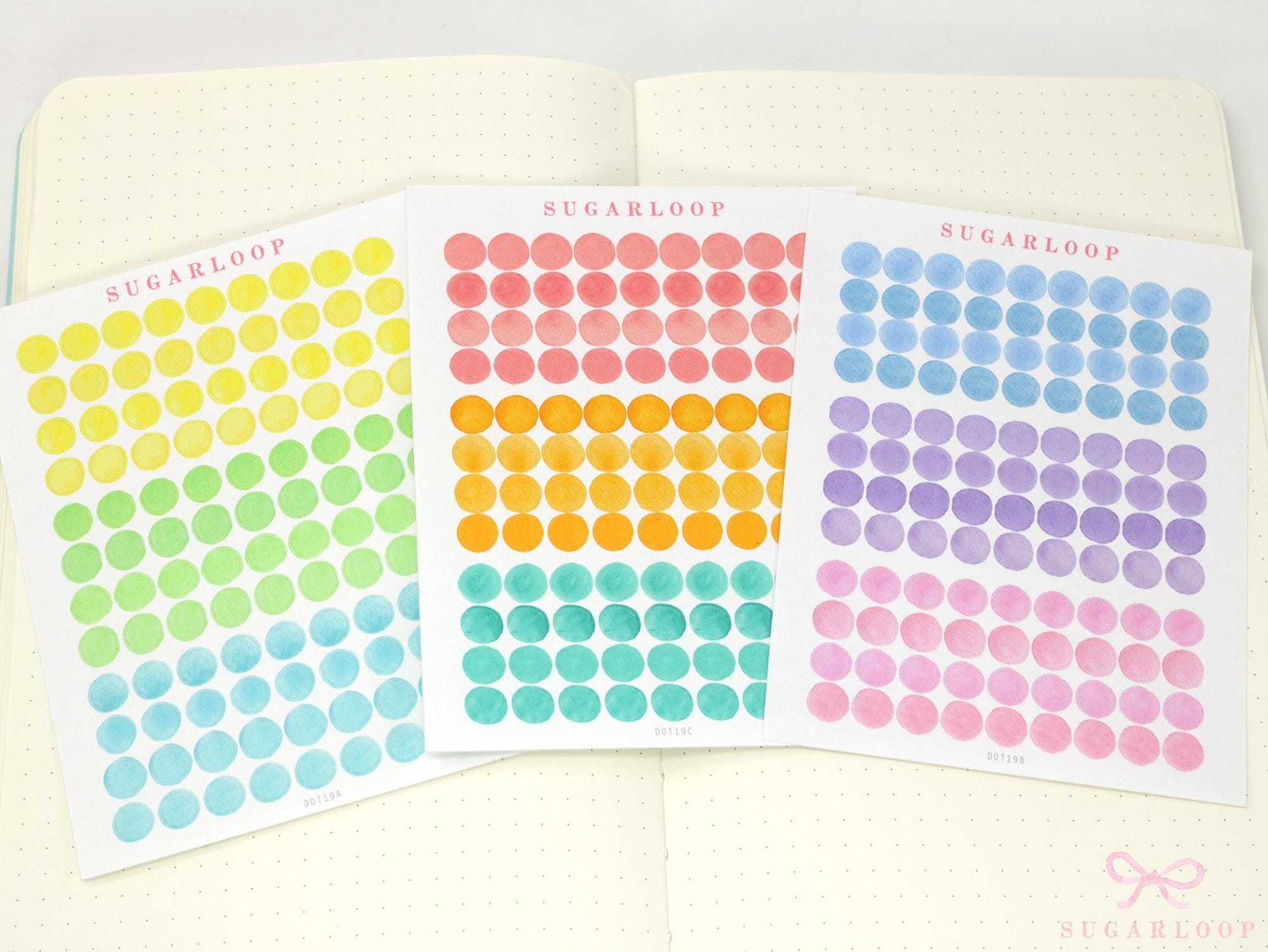 Mini Watercolor Dots Bujo Planner Stickers: 0.25” (6 mm)