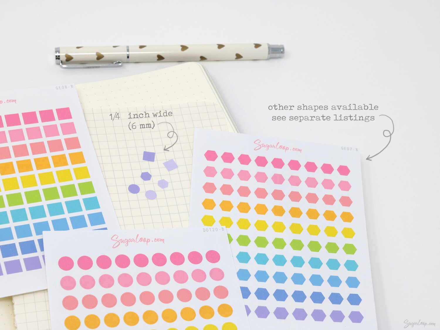 Mini Dot Bujo Planner Stickers: 0.25” (6 mm)