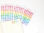 Mini Watercolor Dots Bujo Planner Stickers: 0.25”(6 mm)