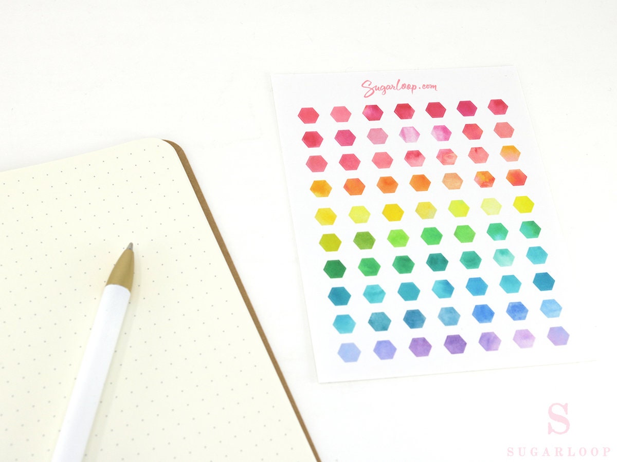 Mini Watercolor Dots Bujo Planner Stickers: 0.25”(6 mm)