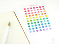 Mini Watercolor Dots Bujo Planner Stickers: 0.25”(6 mm)