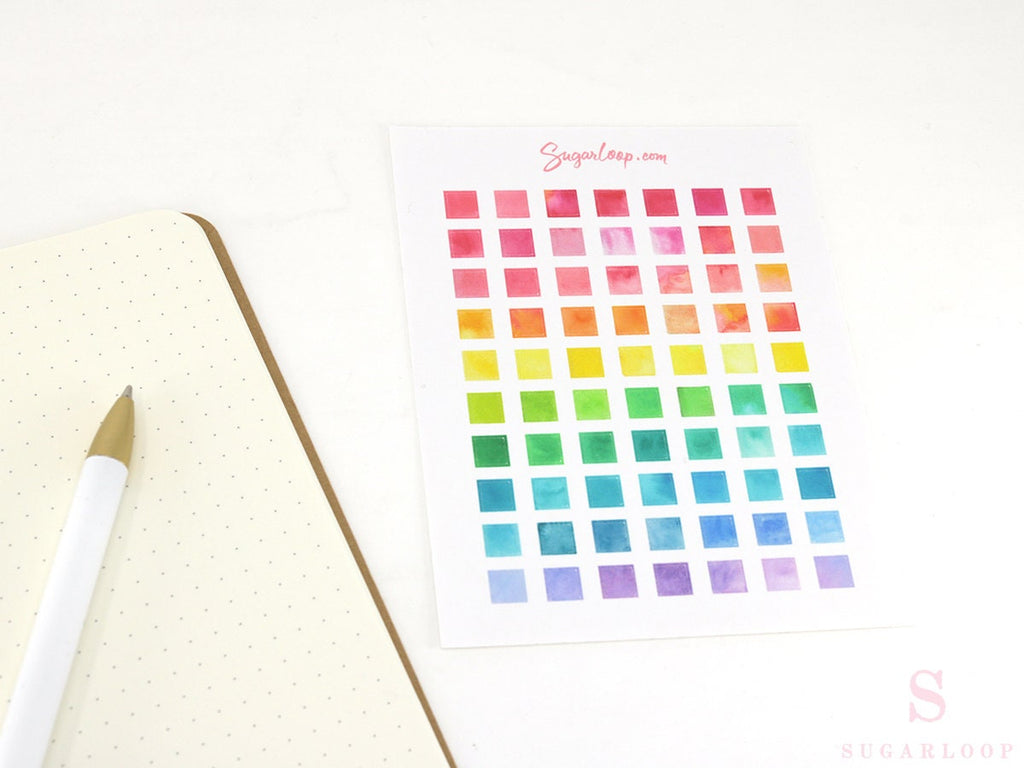 Mini Watercolor Dots Bujo Planner Stickers: 0.25”(6 mm)