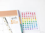 Mini Watercolor Dots Bujo Planner Stickers: 0.25”(6 mm)