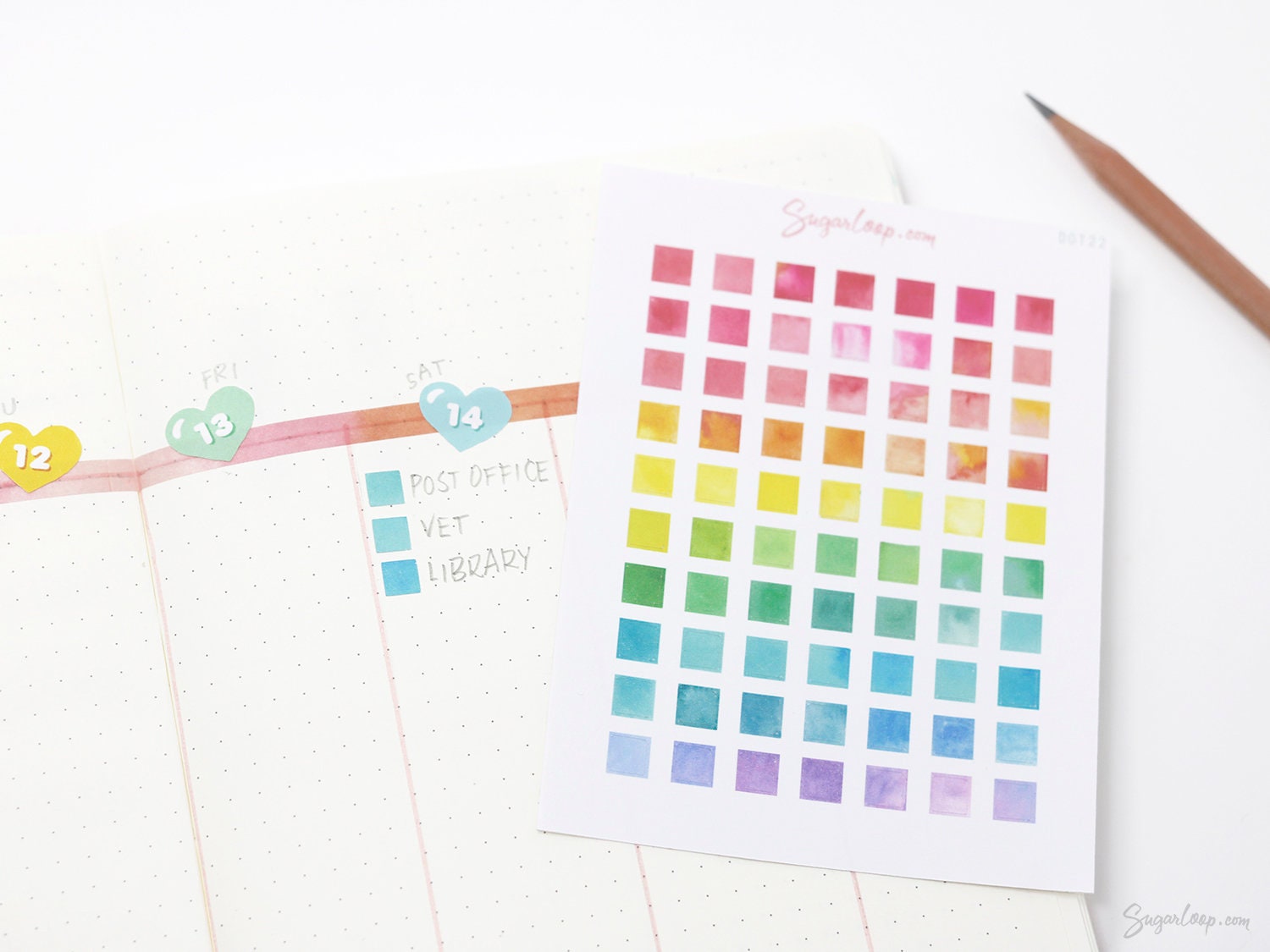 Mini Watercolor Dots Bujo Planner Stickers: 0.25”(6 mm)