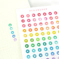 Mini Watercolor Heart Dots Bujo Planner Stickers: 0.25” (6 mm)