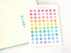 Mini Watercolor Heart Dots Bujo Planner Stickers: 0.25” (6 mm)