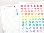 Mini Watercolor Heart Dots Bujo Planner Stickers: 0.25” (6 mm)