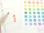 Mini Watercolor Heart Dots Bujo Planner Stickers: 0.25” (6 mm)
