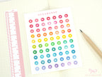 Mini Watercolor Heart Dots Bujo Planner Stickers: 0.25” (6 mm)