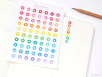 Mini Watercolor Star Dots Bujo Planner Stickers: 0.25” (6 mm)