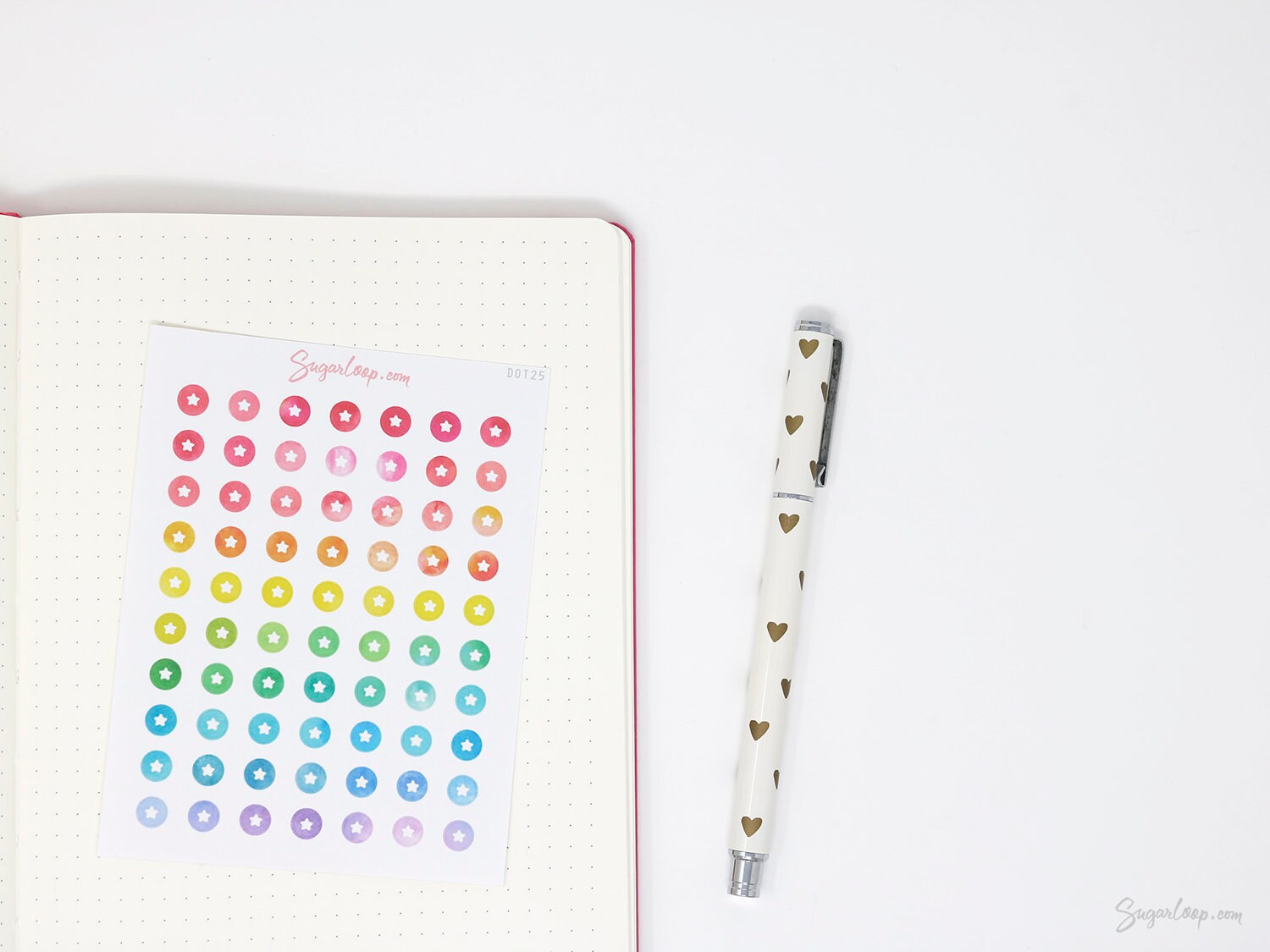 Mini Watercolor Star Dots Bujo Planner Stickers: 0.25” (6 mm)