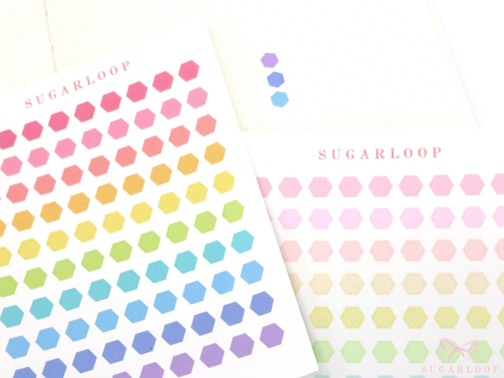 Tiny Small Hexagon Dot Bujo Planner Stickers: 0.25in (6mm)