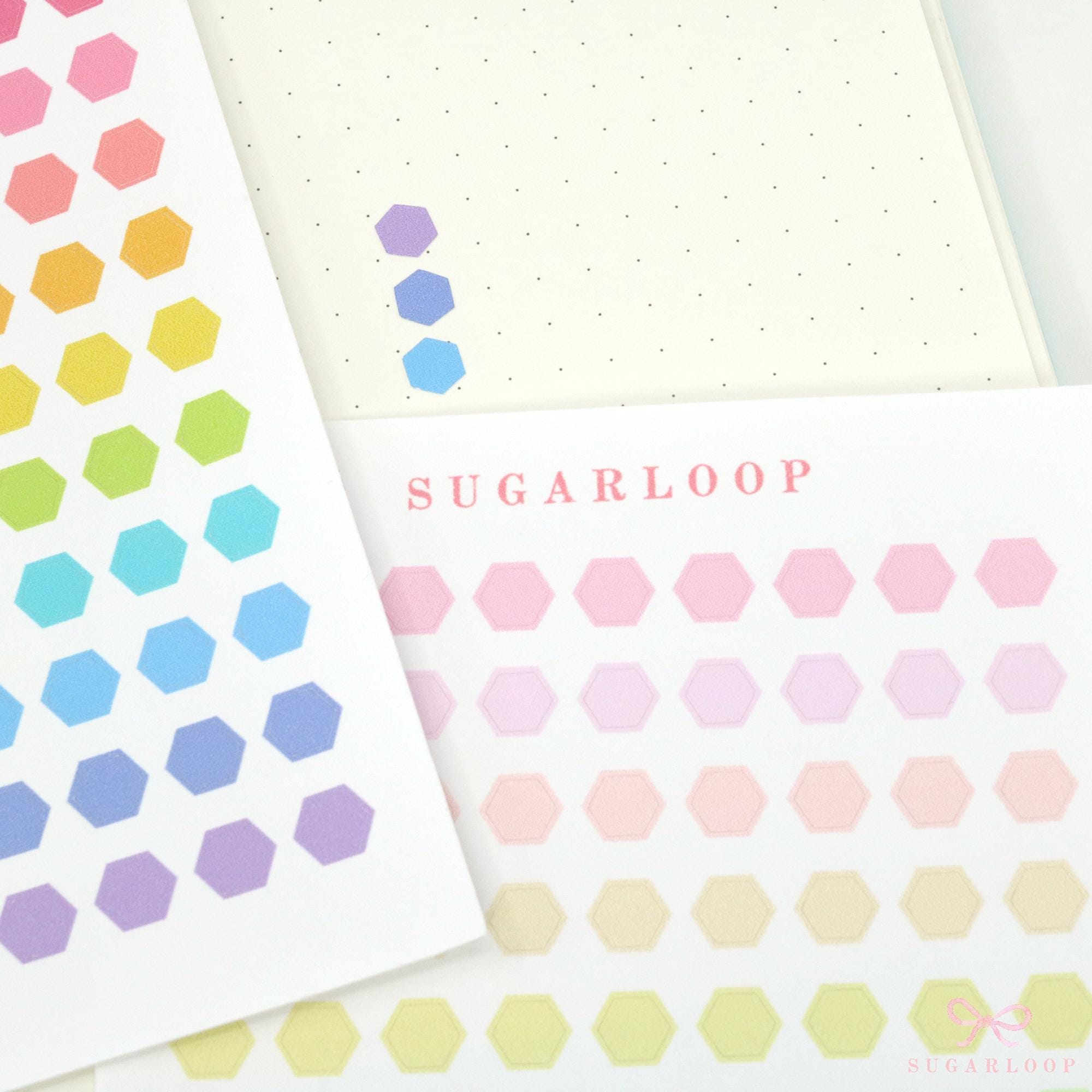 Tiny Small Hexagon Dot Bujo Planner Stickers: 0.25in (6mm)