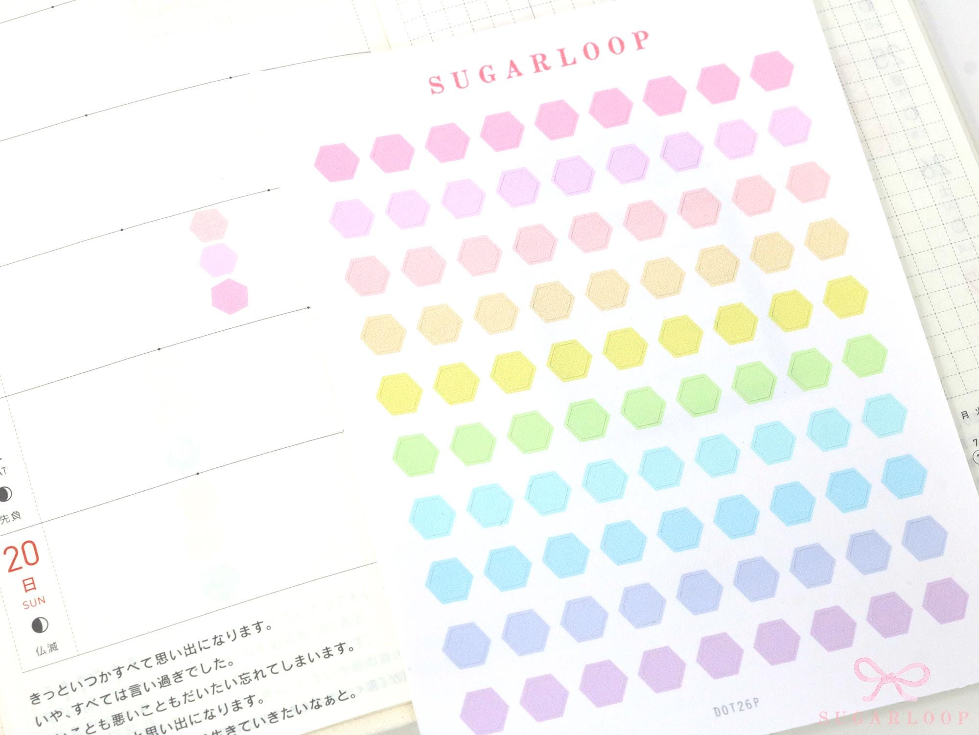 Tiny Small Hexagon Dot Bujo Planner Stickers: 0.25in (6mm)