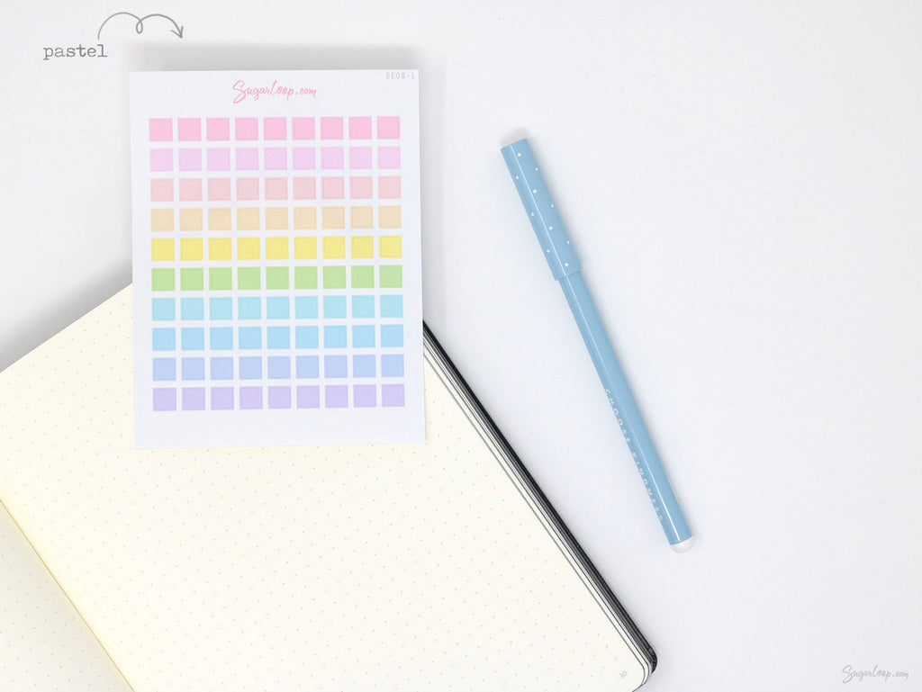 Mini Square Dot Stickes for Planners, Bujo & Journals: 0.25” (6 mm)
