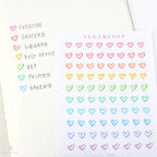 Mini Tiny Love Heart Bujo Planner Stickers: 0.25” (6 mm)