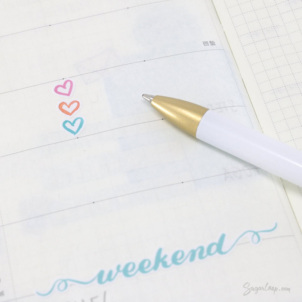 Mini Tiny Love Heart Bujo Planner Stickers: 0.25” (6 mm)