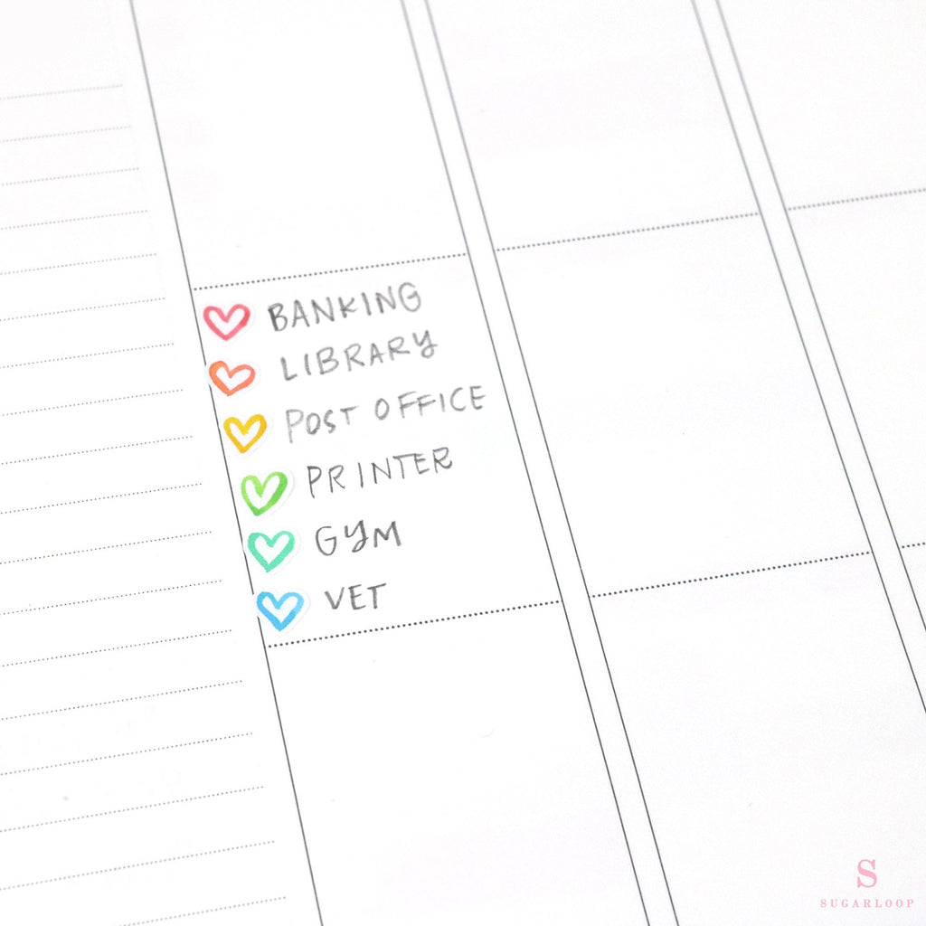 Mini Tiny Love Heart Bujo Planner Stickers: 0.25” (6 mm)