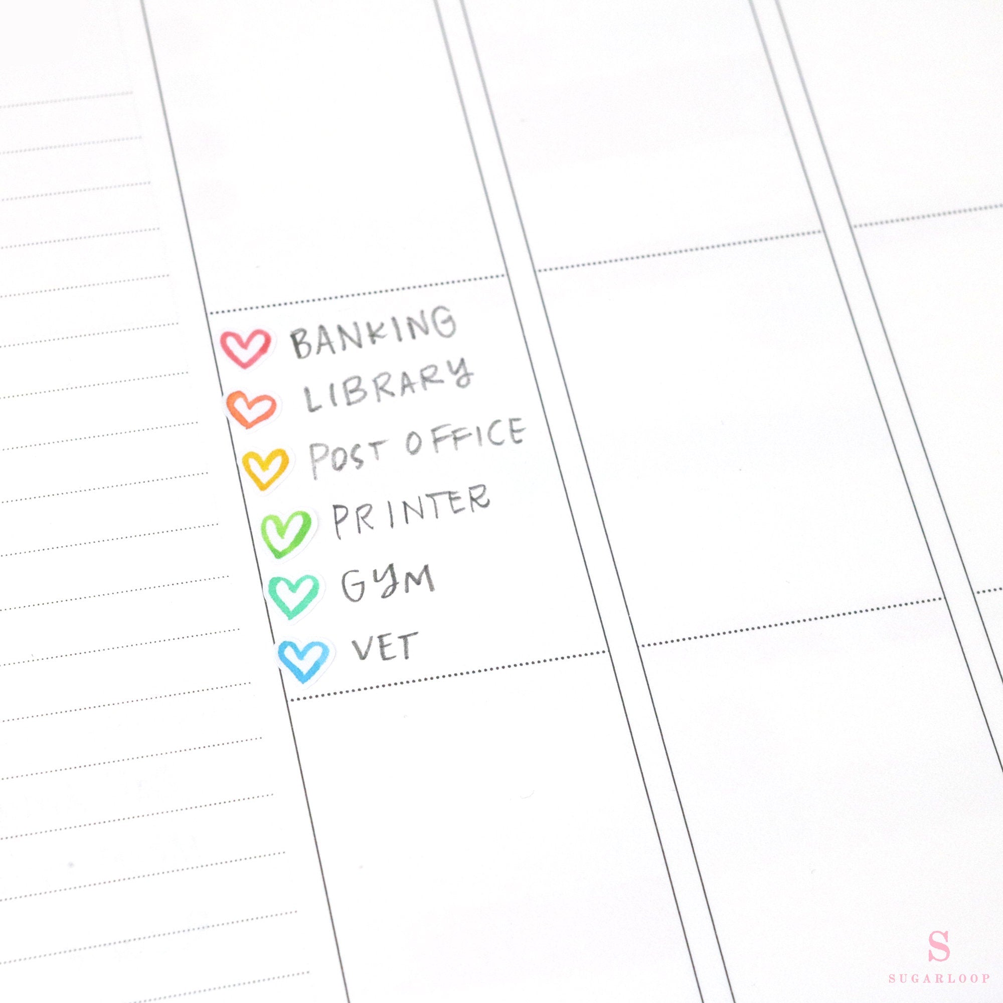 Mini Tiny Love Heart Bujo Planner Stickers: 0.25” (6 mm)