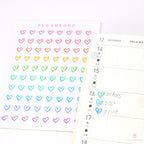 Mini Tiny Love Heart Bujo Planner Stickers: 0.25” (6 mm)