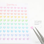 Mini Tiny Love Heart Bujo Planner Stickers: 0.25” (6 mm)