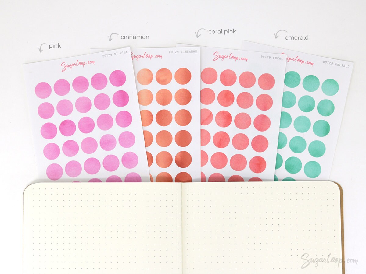Dot Round Circle Bujo Planner Stickers: 0.5” (12 mm)