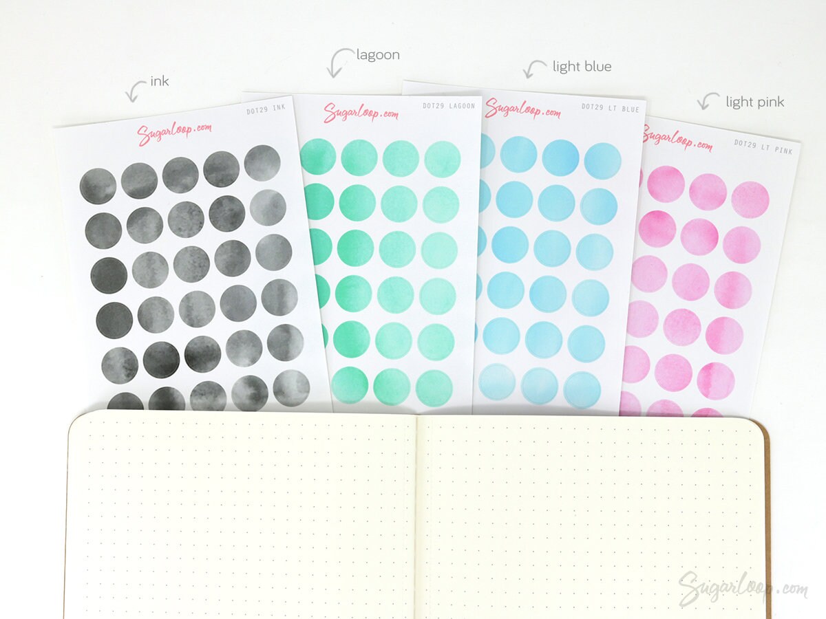 Dot Round Circle Bujo Planner Stickers: 0.5” (12 mm)