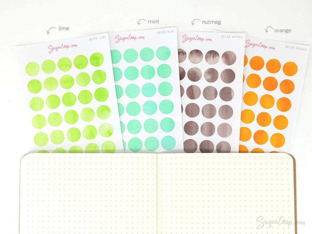 Dot Round Circle Bujo Planner Stickers: 0.5” (12 mm)
