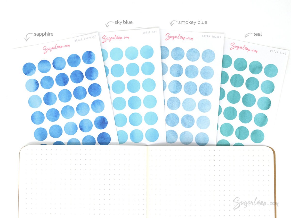 Dot Round Circle Bujo Planner Stickers: 0.5” (12 mm)