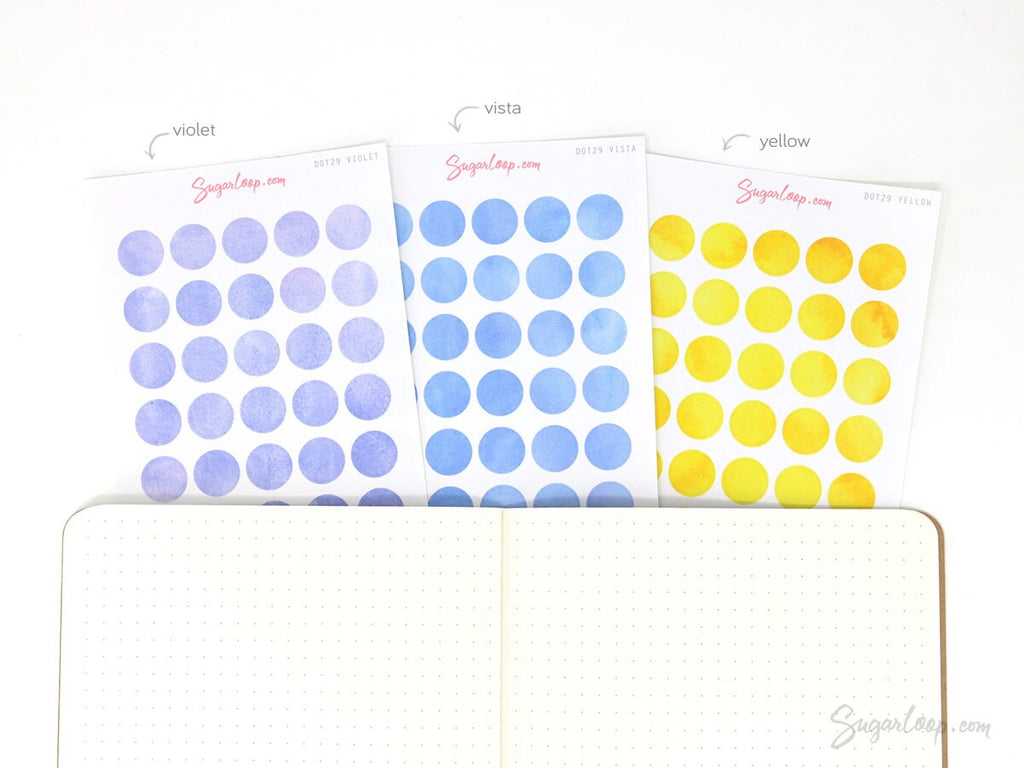 Dot Round Circle Bujo Planner Stickers: 0.5” (12 mm)