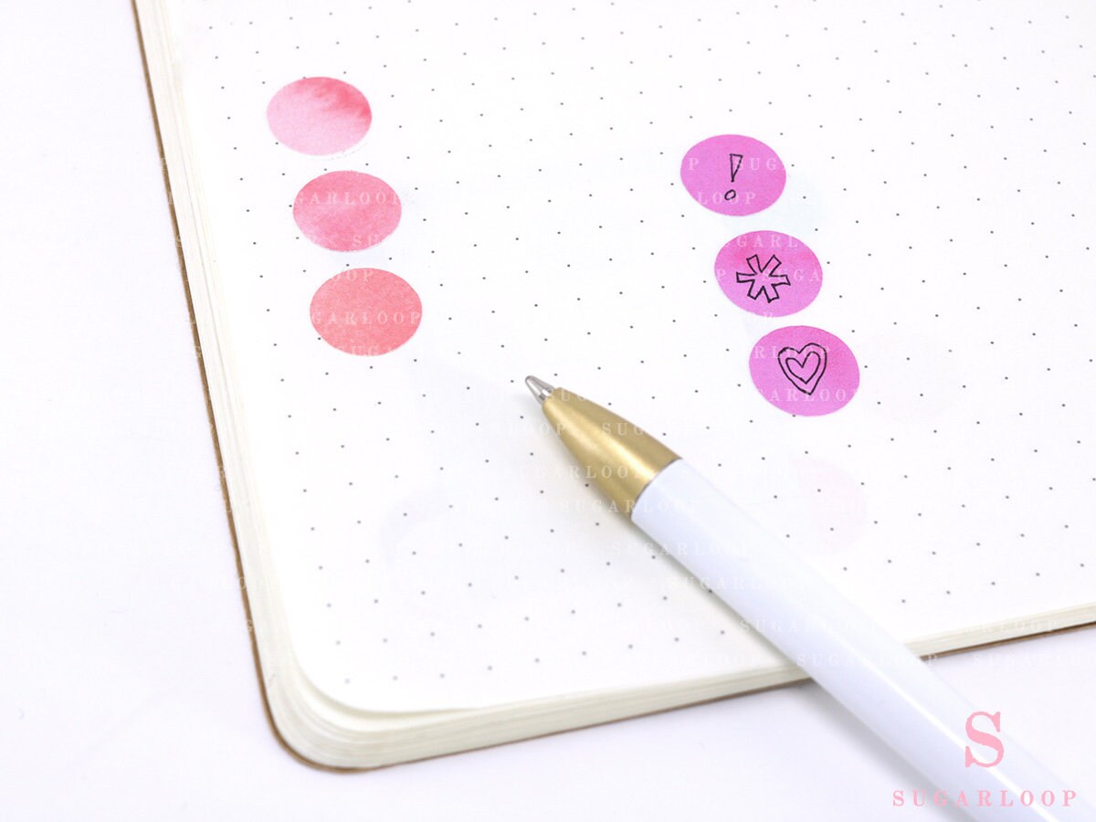 Dot Round Circle Bujo Planner Stickers: 0.5” (12 mm)