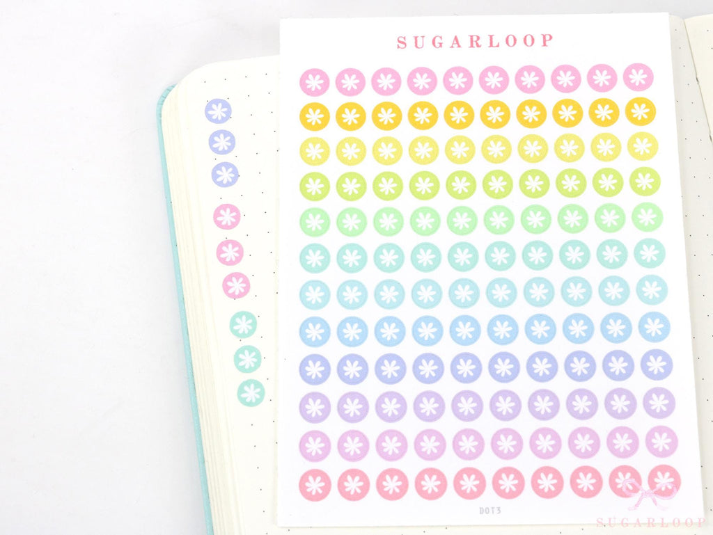 Mini Dots Round Asterisk Circle Bujo Planner Stickers: 0.25” (6 mm)