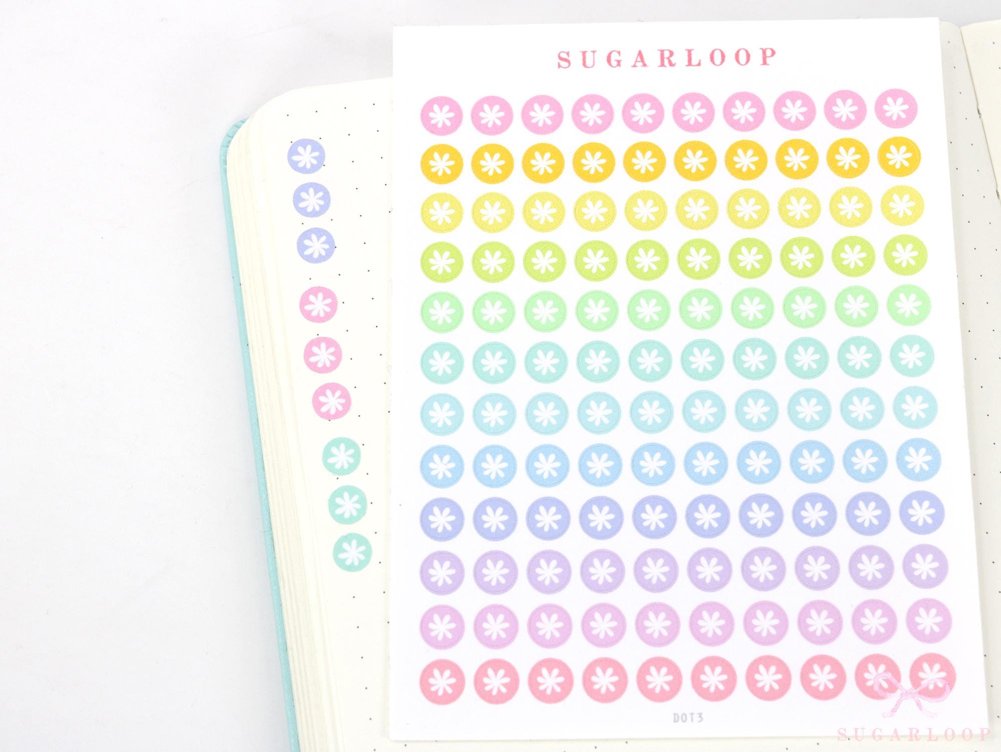 Mini Dots Round Asterisk Circle Bujo Planner Stickers: 0.25” (6 mm)