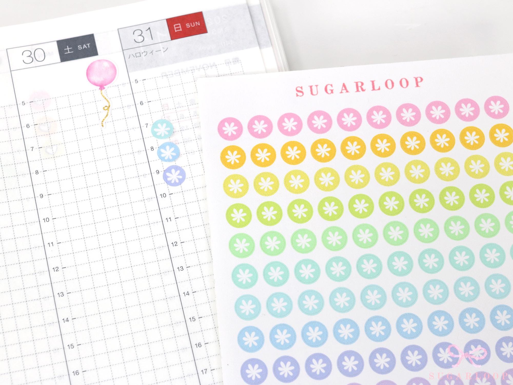 Mini Dots Round Asterisk Circle Bujo Planner Stickers: 0.25” (6 mm)