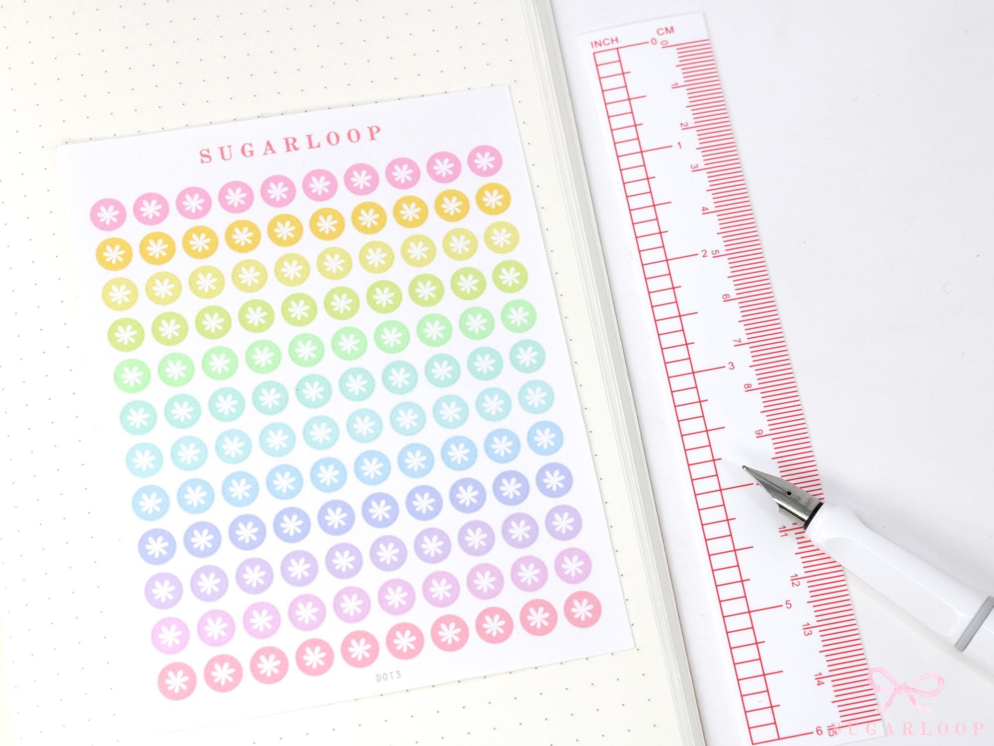 Mini Dots Round Asterisk Circle Bujo Planner Stickers: 0.25” (6 mm)