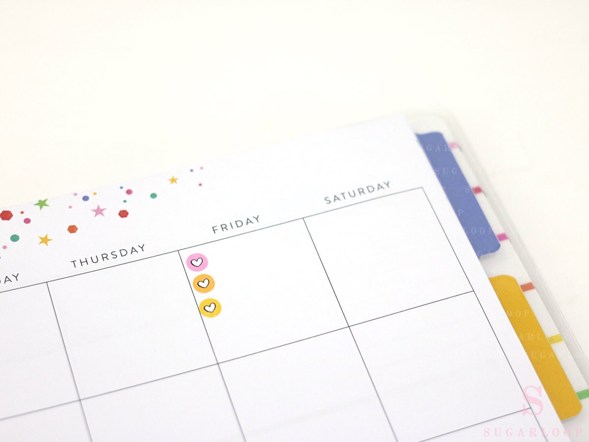 Mini Tiny Dots Heart or Solid Round Circle Bujo Planner Stickers: 0.25” (6 mm)
