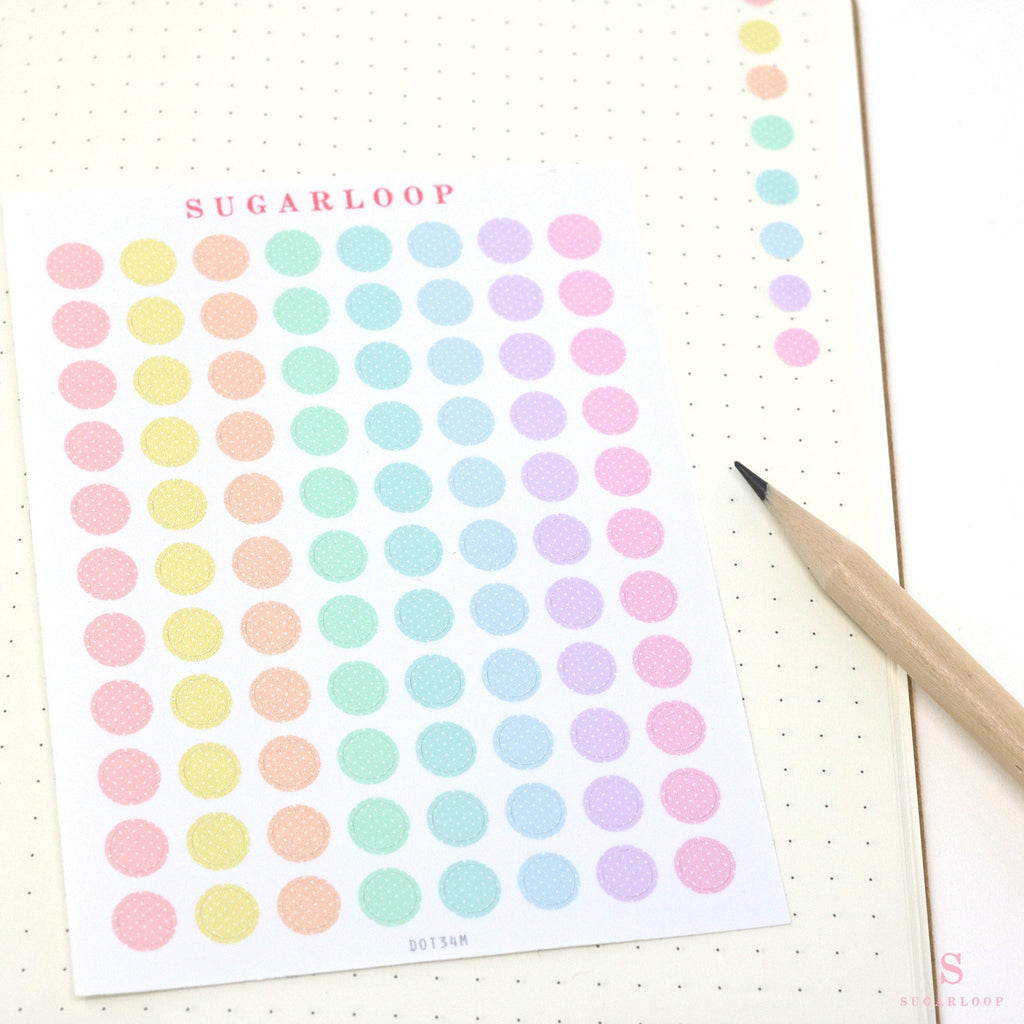 Mini Dot Round Circle Bujo Planner Stickers: 0.25” (6 mm)