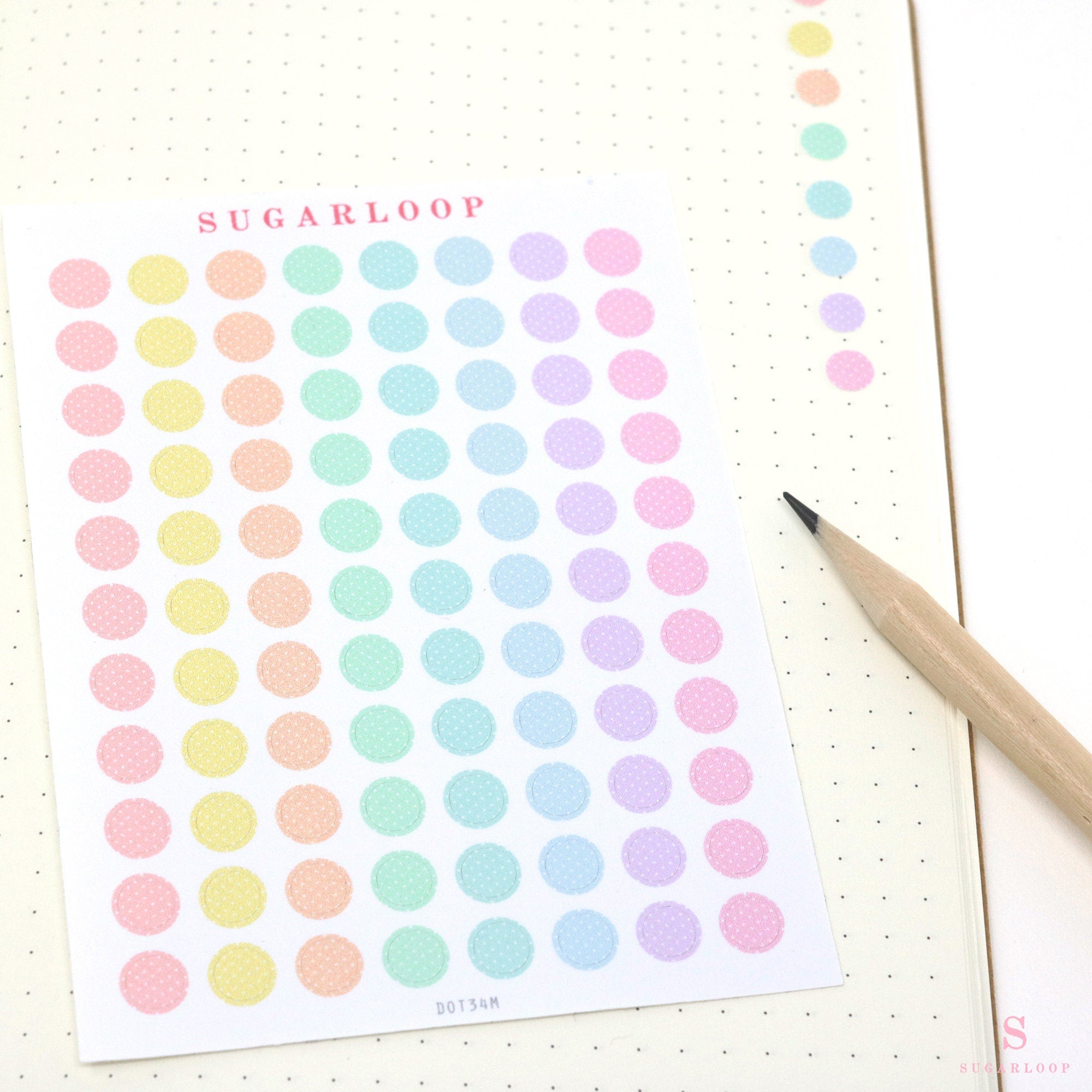Mini Dot Round Circle Bujo Planner Stickers: 0.25” (6 mm)
