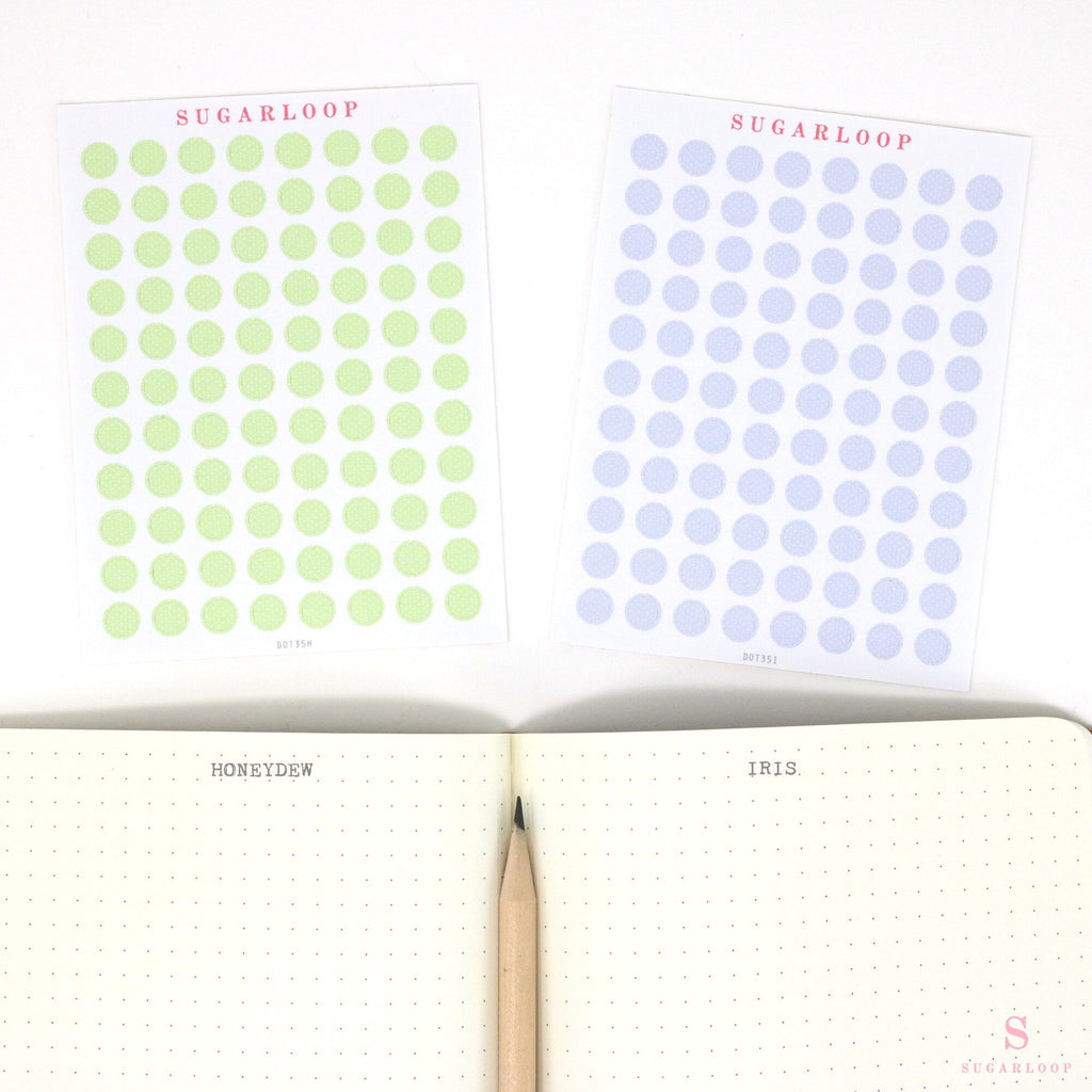Mini Dot Round Circle Bujo Planner Stickers: 0.25” (6 mm)