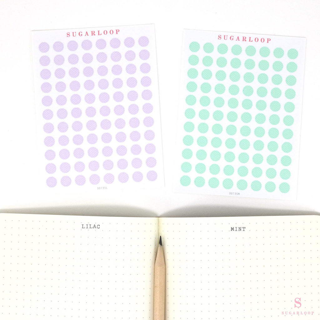 Mini Dot Round Circle Bujo Planner Stickers: 0.25” (6 mm)