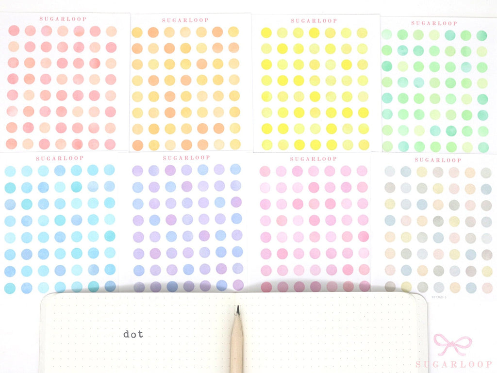Mini Dot Hexagon Circle Square Planner & Journal Stickers: Quarter Inch 0.25” (6 mm)