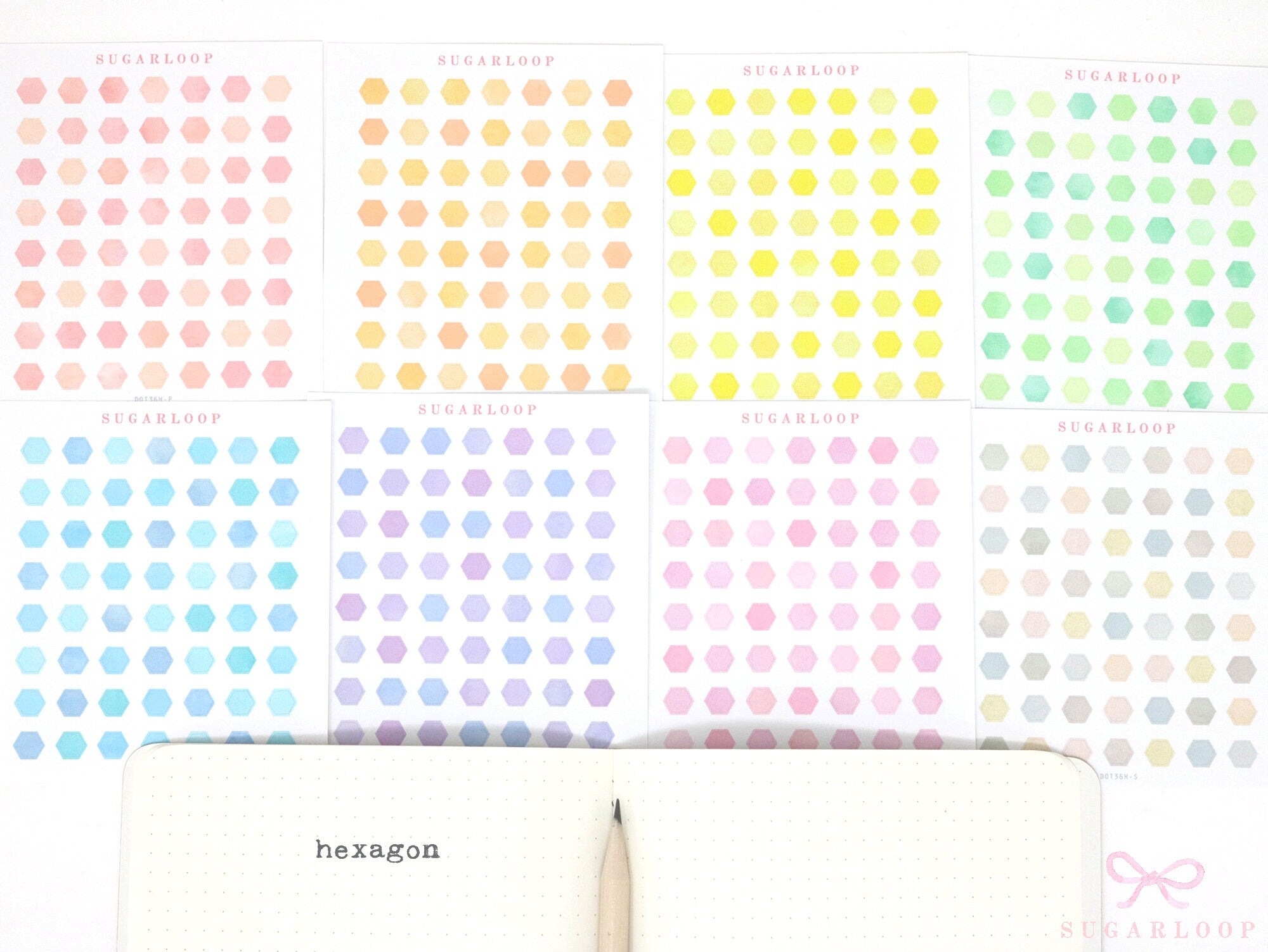 Mini Dot Hexagon Circle Square Planner & Journal Stickers: Quarter Inch 0.25” (6 mm)