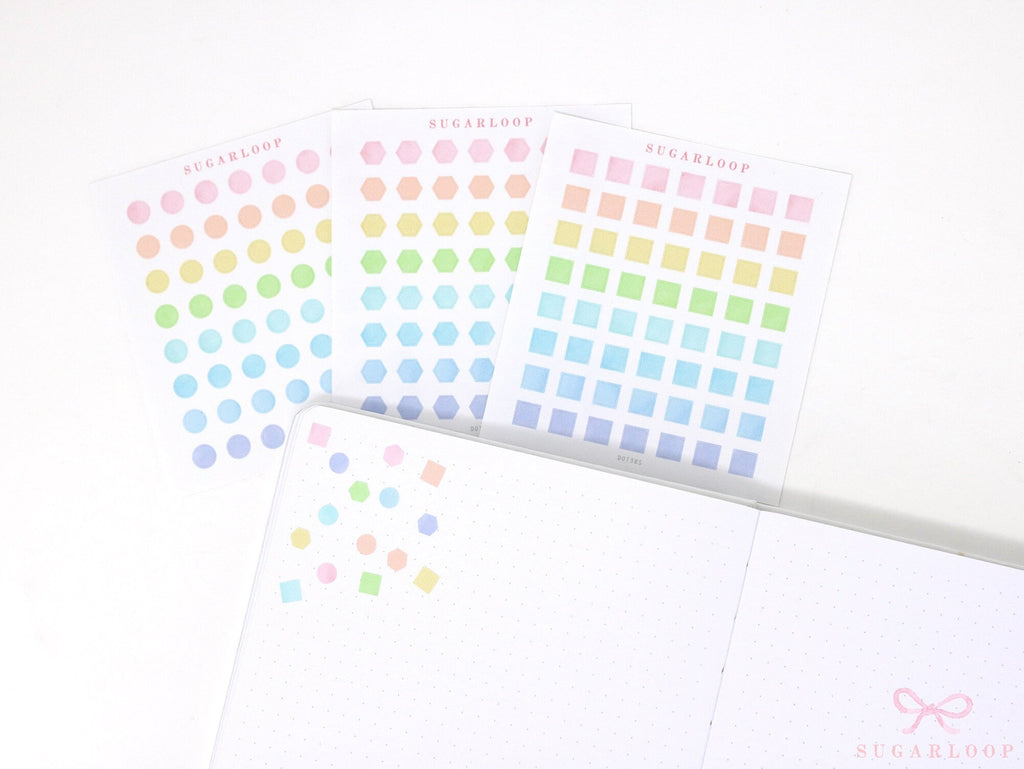 Pastel Quarter Inch Dot Planner & Journal Stickers: 0.25 inch (6 mm)