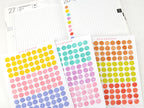 Mini Tiny Watercolor Dots Round Circle Bujo Planner Stickers: 0.25”(6 mm)
