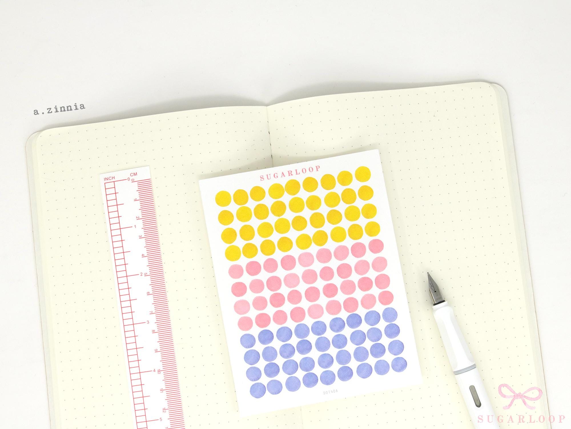Mini Tiny Watercolor Dots Round Circle Bujo Planner Stickers: 0.25”(6 mm)