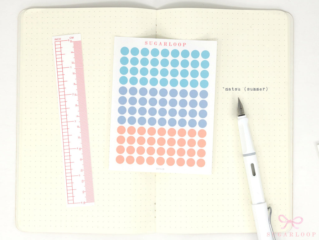 Solid Dots Planner and Journal Sticker Sheet: Hobo  Bullet Points  Color Code