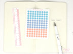 Solid Dots Planner and Journal Sticker Sheet: Hobo  Bullet Points  Color Code