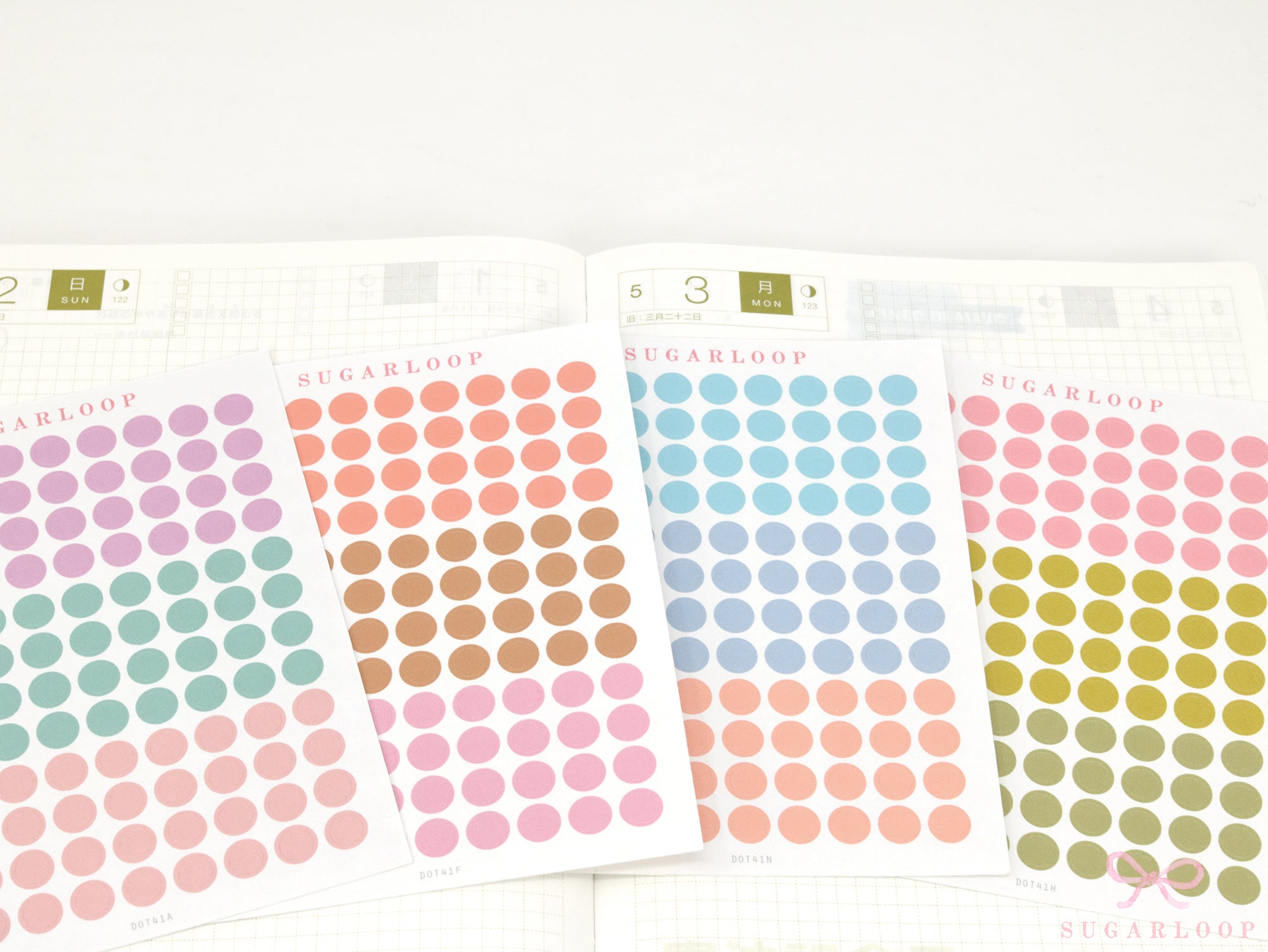 Solid Dots Planner and Journal Sticker Sheet: Hobo  Bullet Points  Color Code